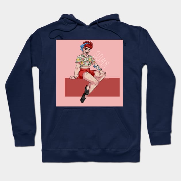 Pin-Up Girl Julien (Somr) Hoodie by ThreeEyedDogArt